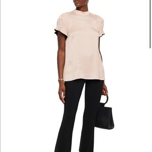 Victoria Beckham Ruffled satin and mousseline top